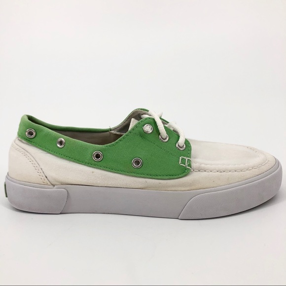 Polo Lime Green & White Canvas Boat Shoes Size 8 - Picture 3 of 8